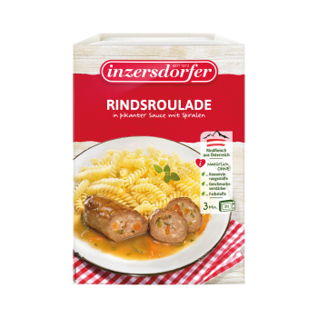 Inzersdorfer Rindsroulade in pikanter Sauce mit Spiralen